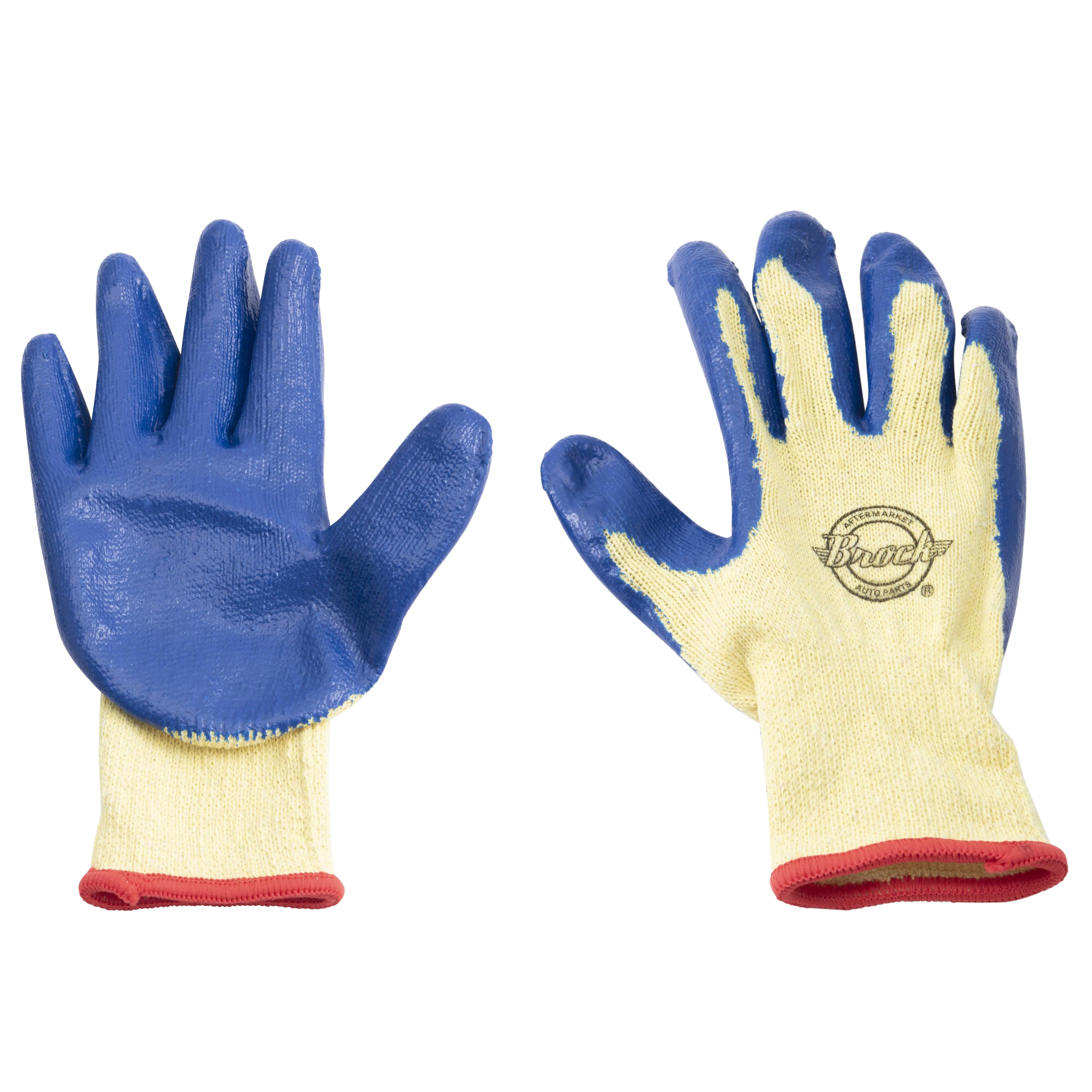 12 Pairs 1 Dozen Latex Rubber Coated Woven Work Safety Gloves Strong Grip Water Resistant for Light Weight Industrial Warehouse Agriculture