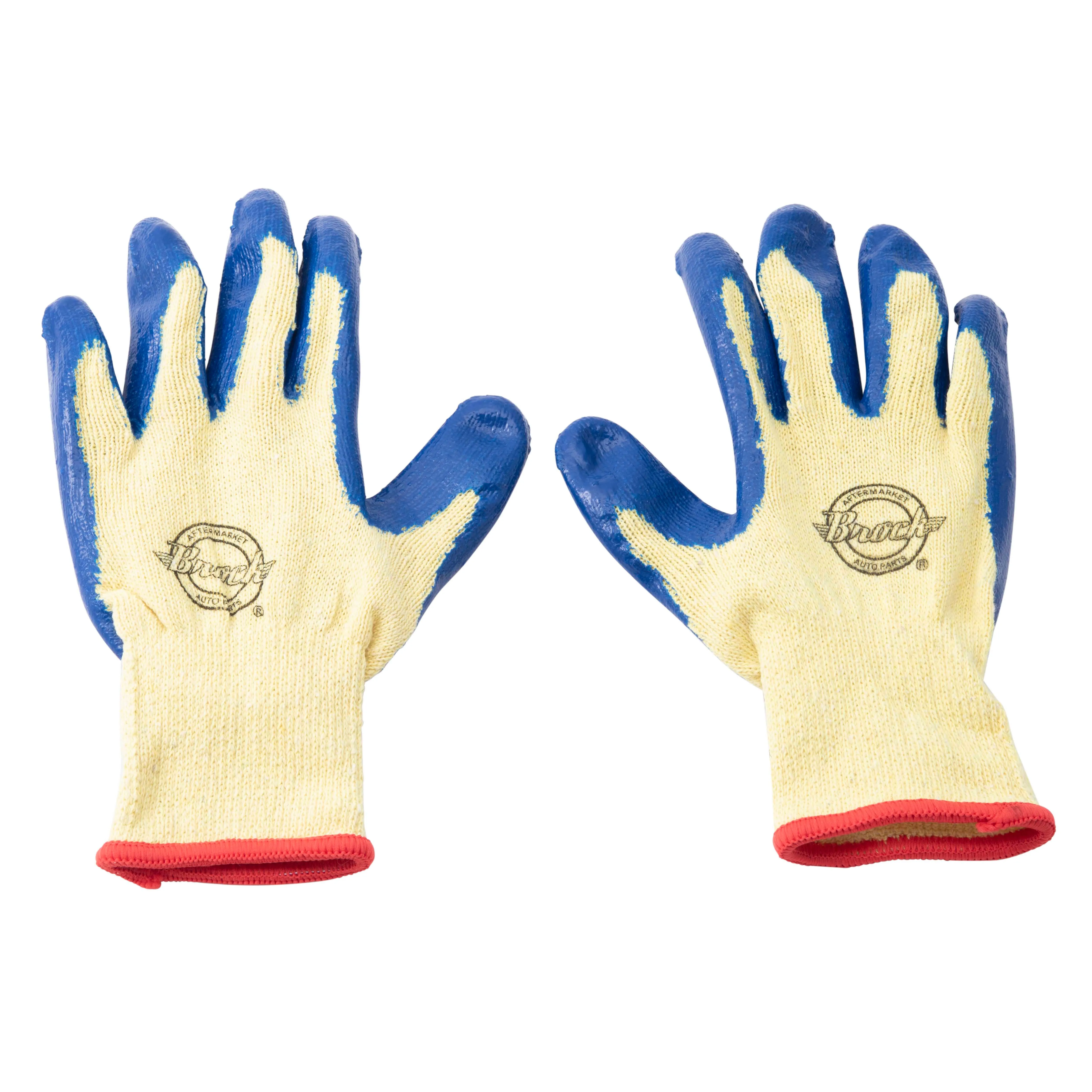12 Pairs 1 Dozen Latex Rubber Coated Woven Work Safety Gloves Strong Grip Water Resistant for Light Weight Industrial Warehouse Agriculture
