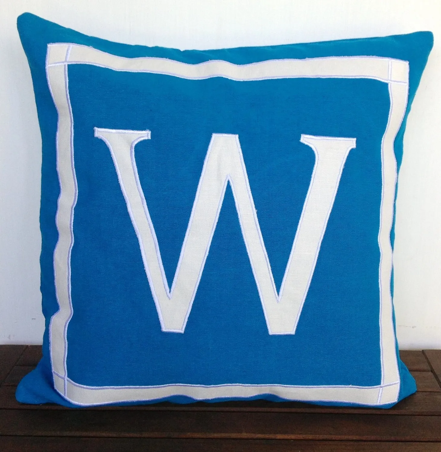 30% OFF Luxury birthday gift for her, Monogram Blue Throw Pillows, Monogram Turquoise blue Pillow cover 18" x18"