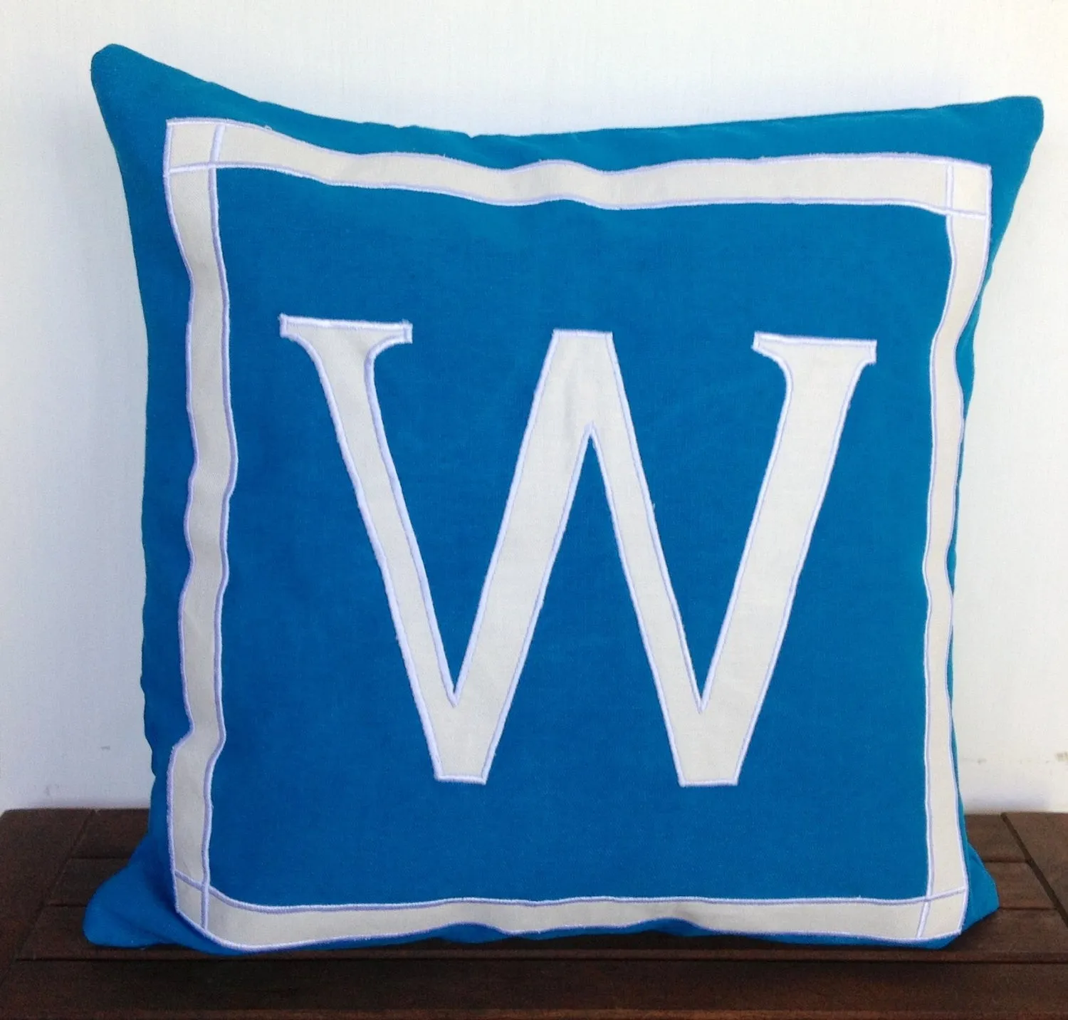 30% OFF Luxury birthday gift for her, Monogram Blue Throw Pillows, Monogram Turquoise blue Pillow cover 18" x18"