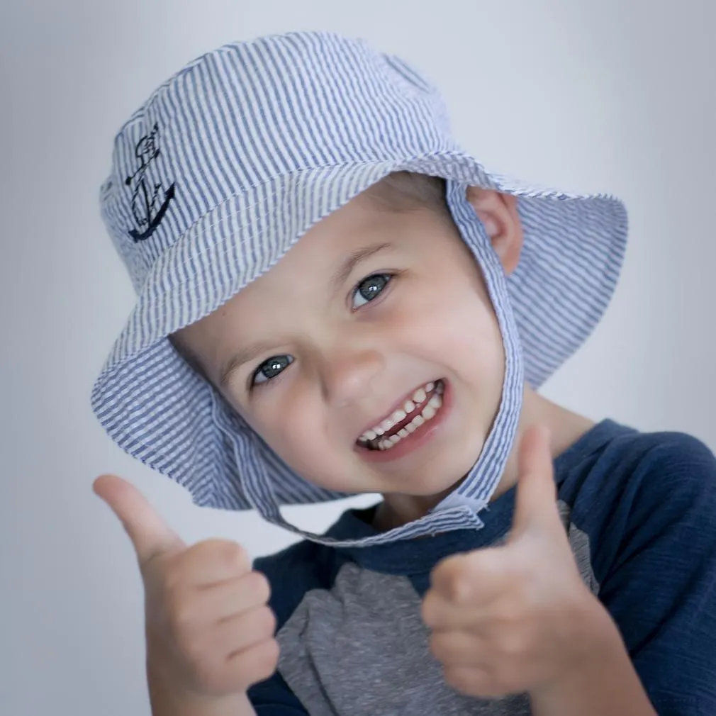 Anchor UPF 25  Seersucker Bucket Hat
