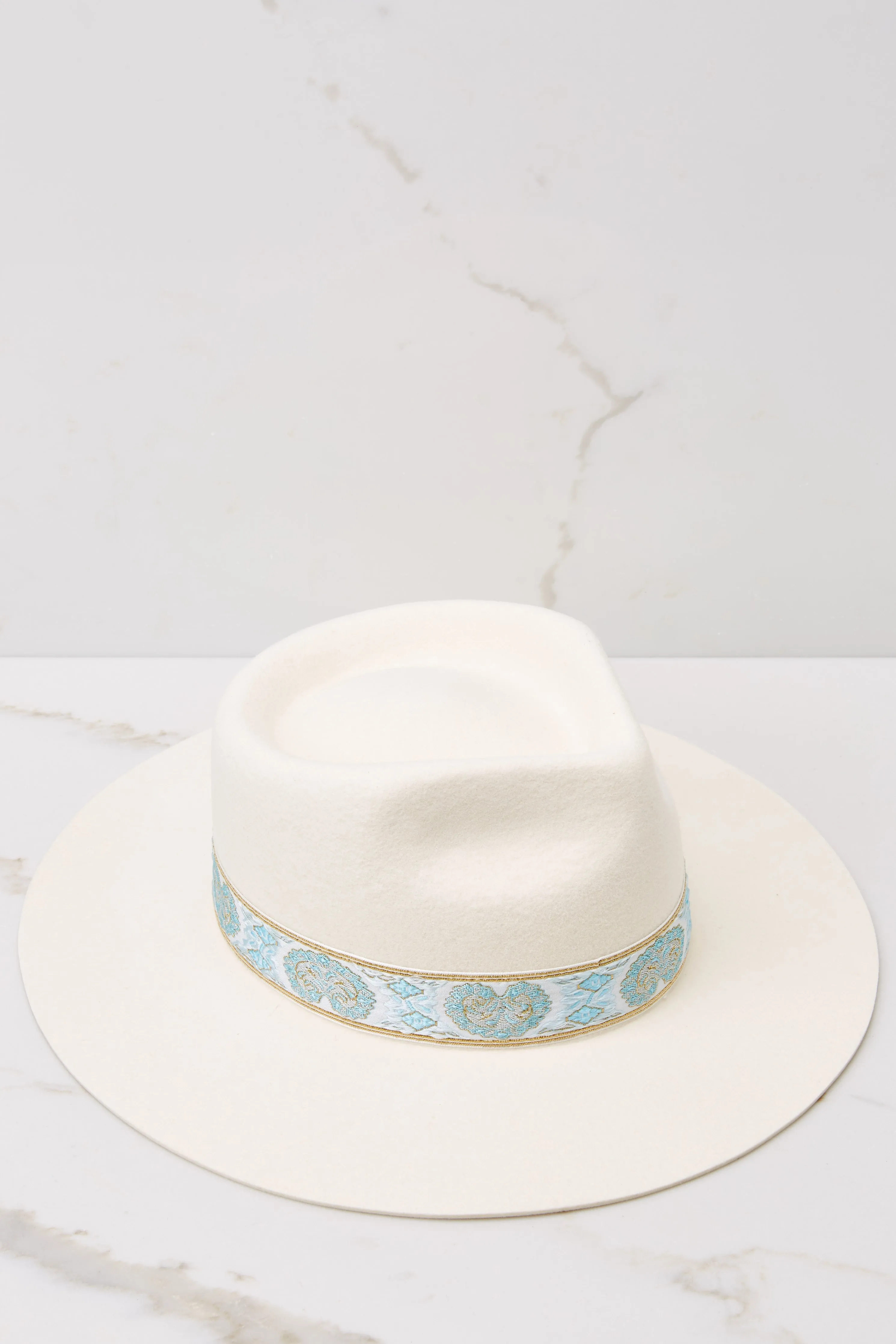 Aqua Beverly Ivory Hat
