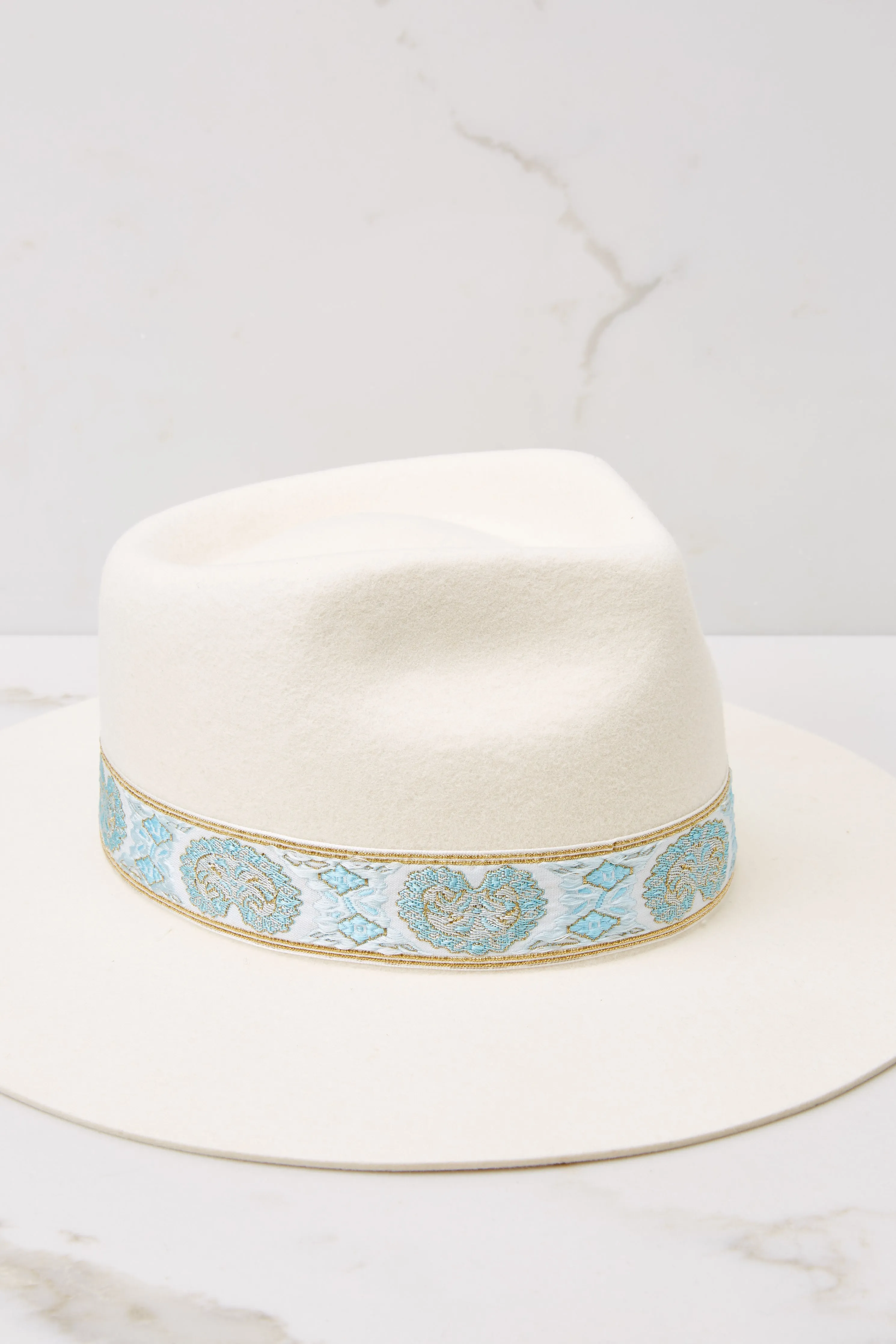 Aqua Beverly Ivory Hat