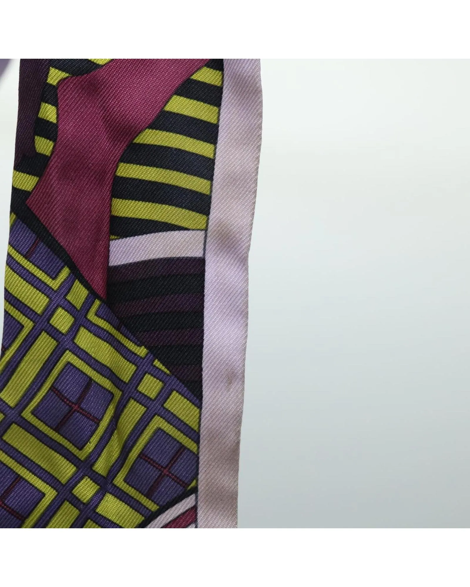 Authentic Blue Purple Hermes Silk Pleated Twilly Scarf Set