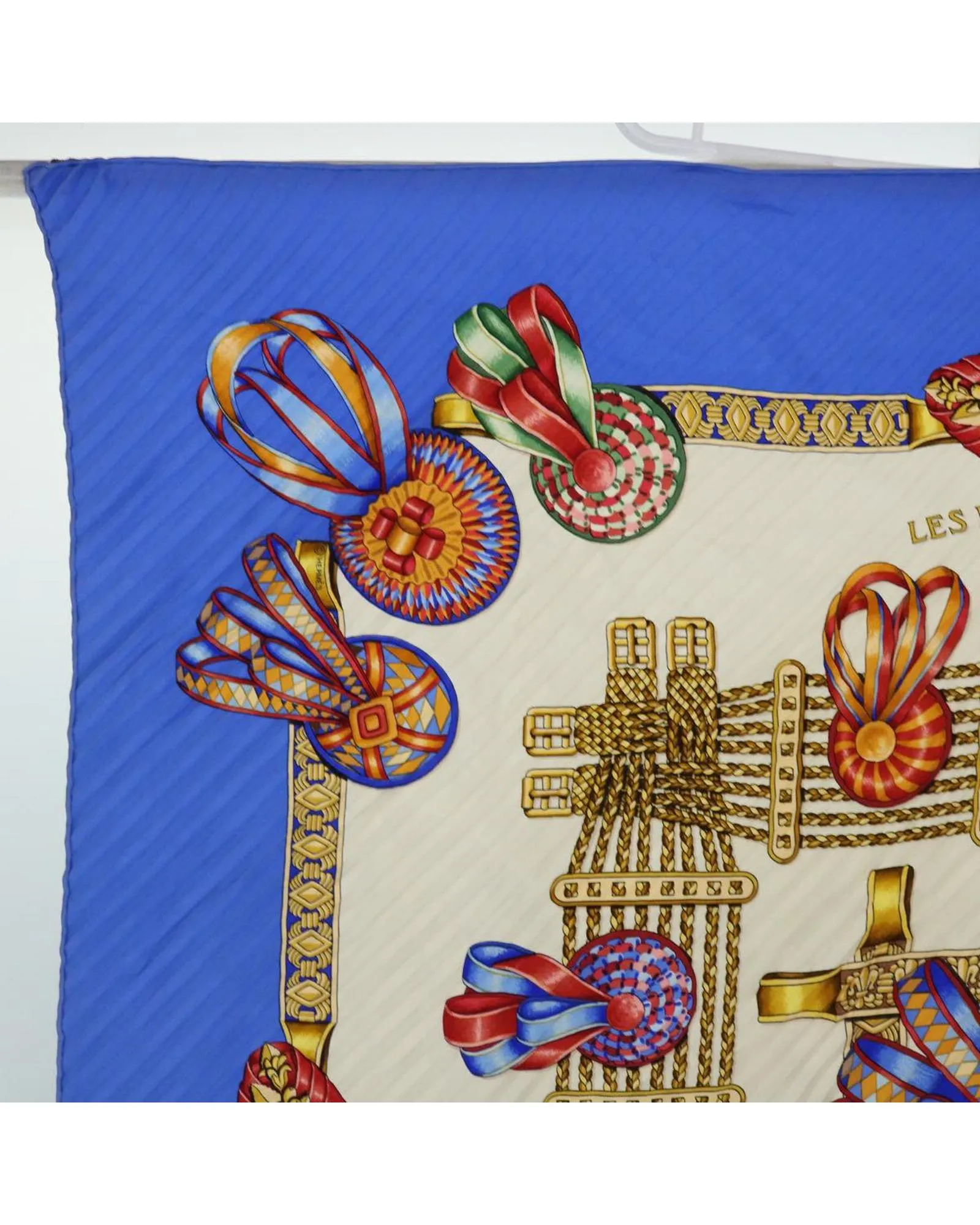 Authentic Blue Purple Hermes Silk Pleated Twilly Scarf Set