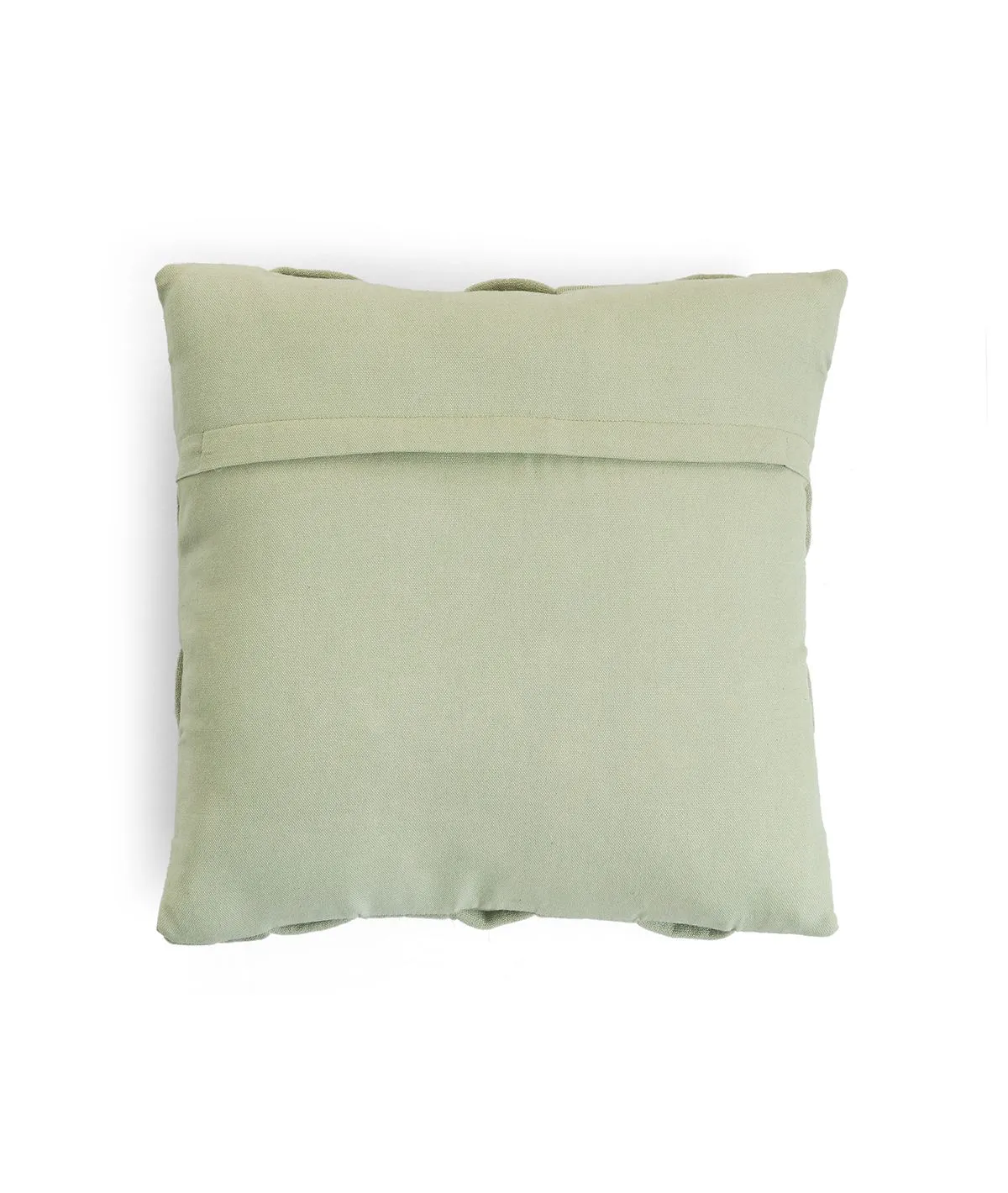 Basket Knit Cotton Knitted Decorative Pistachio Green color 16 x 16 Inches Cushion Cover