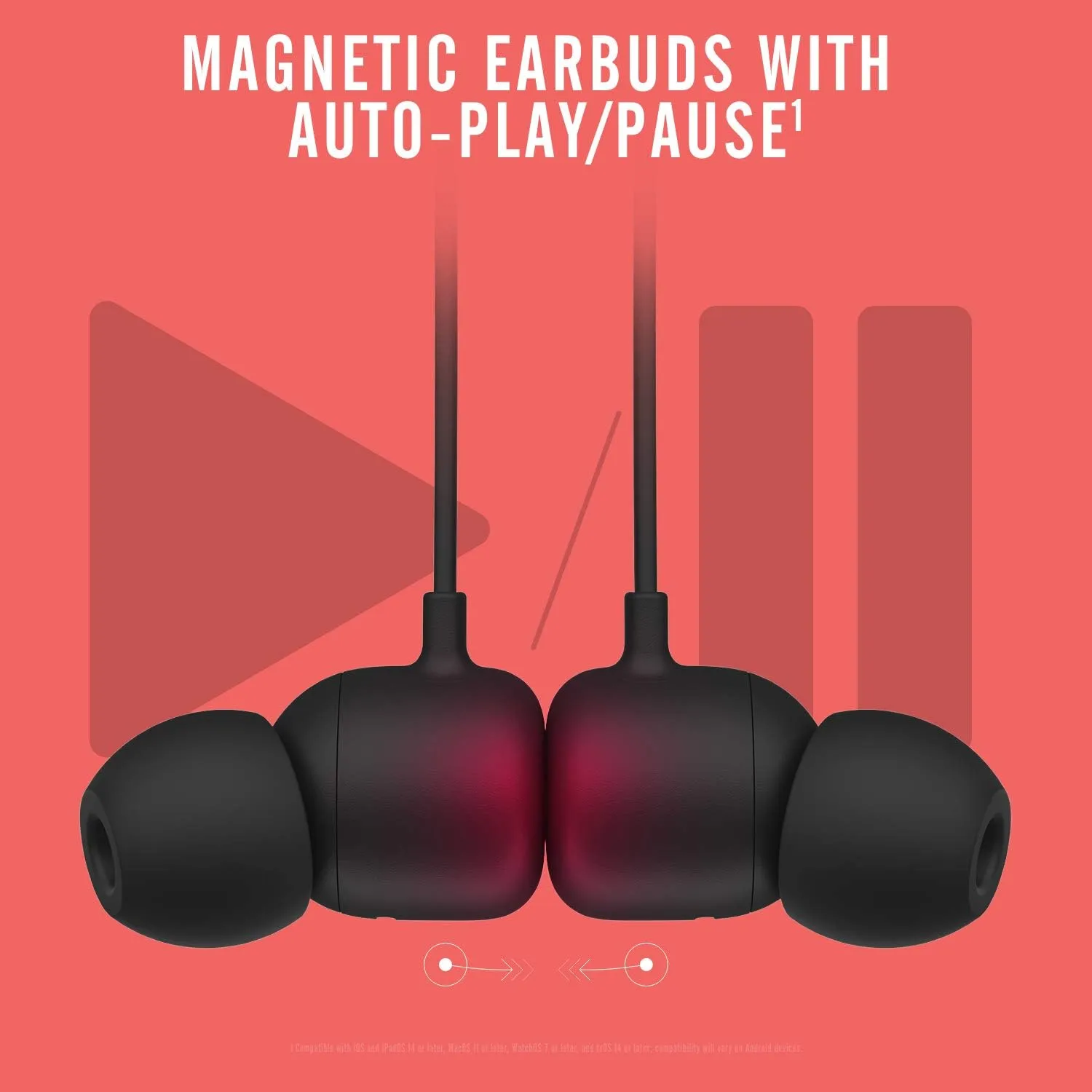 Beats Flex Wireless Earbuds - Apple W1 Headphone Chip, Magnetic Earphones, Class 1 Bluetooth, 12 Hours of Listening Time, Built-in Microphone - Black
