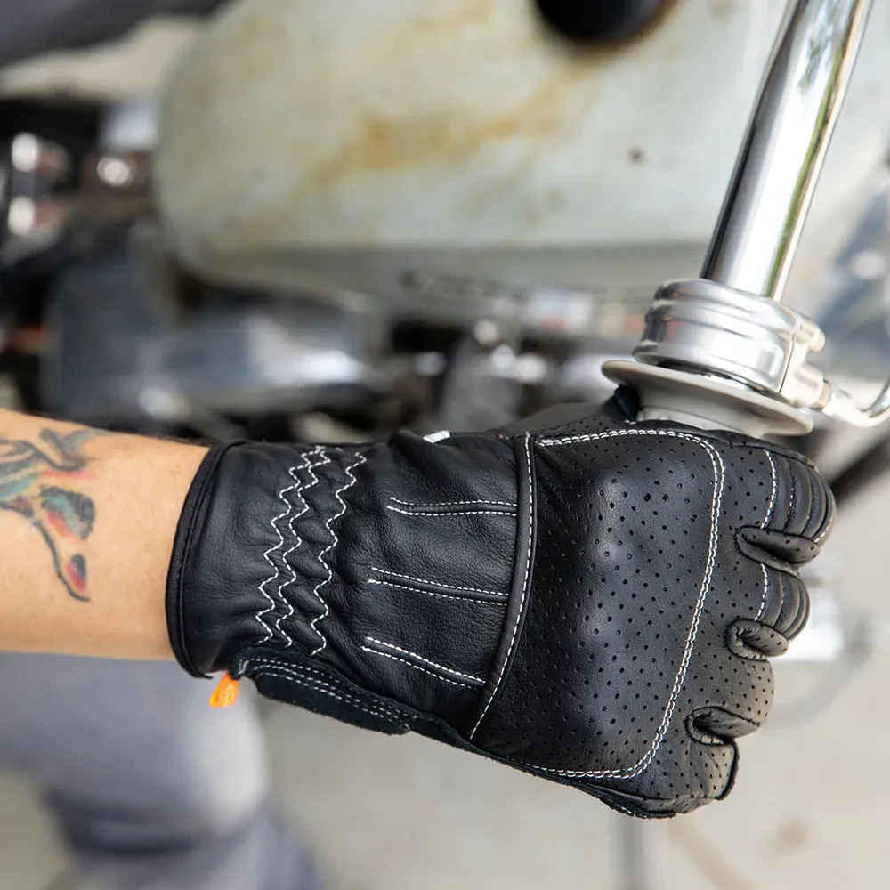BILTWELL BORREGO LEATHER GLOVE [BLACK/CEMENT]