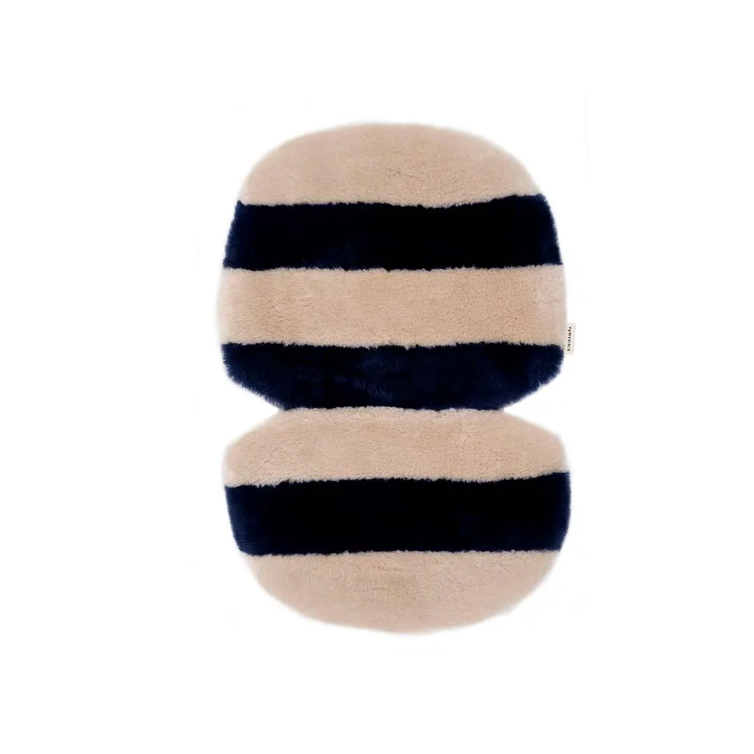 BINIBAMBA Merino Sheepskin Snuggler - Blue Rose Stripe