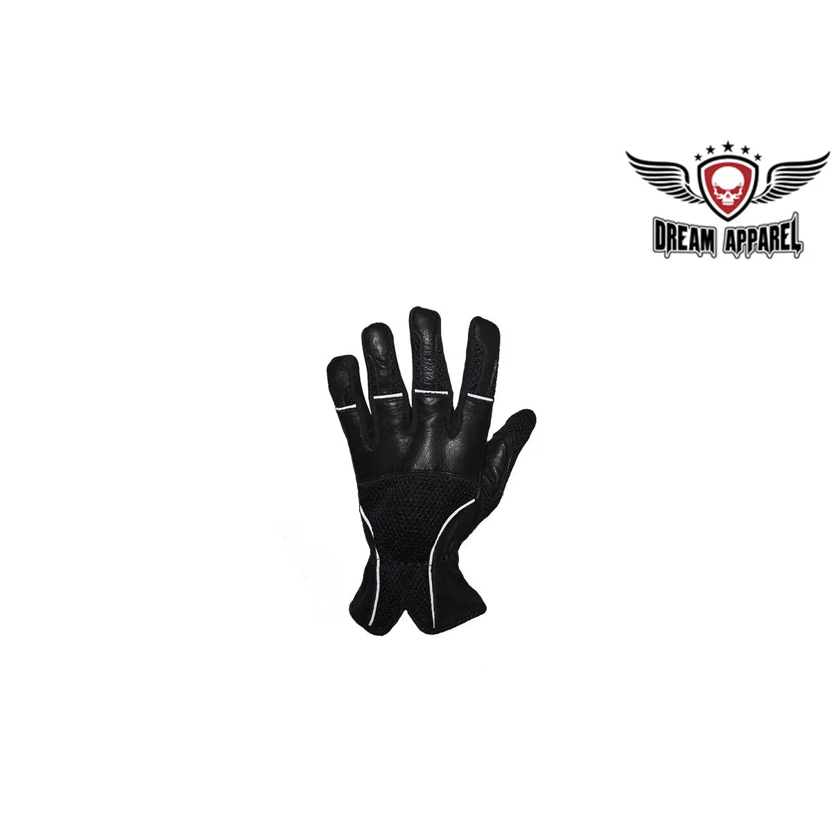 Black Leather Riding Gloves