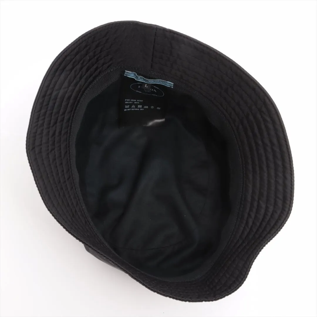 Black re-nylon bucket hat - size L