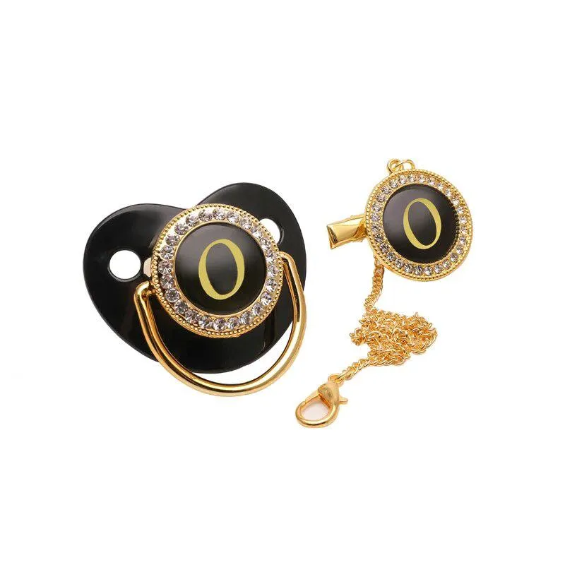 Black/Gold Luxury Customized Baby Bling Pacifier