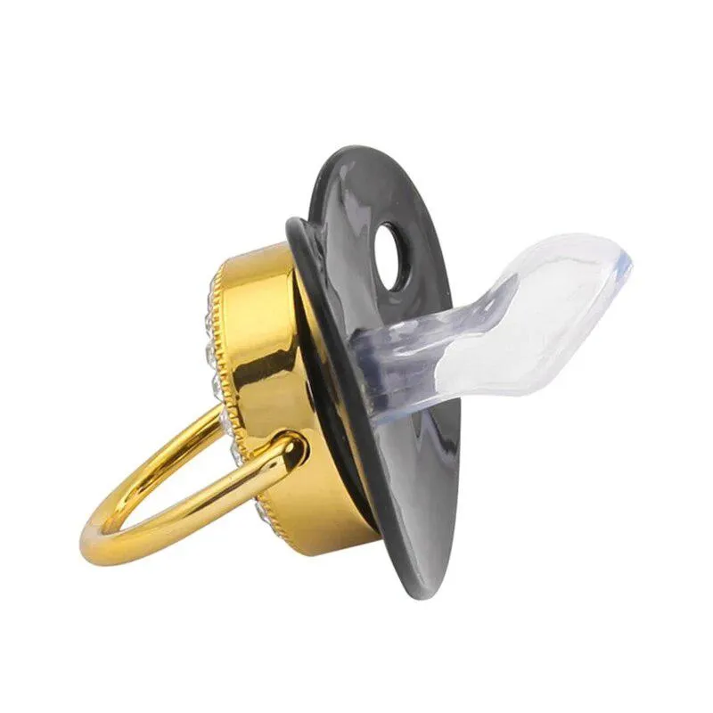 Black/Gold Luxury Customized Baby Bling Pacifier