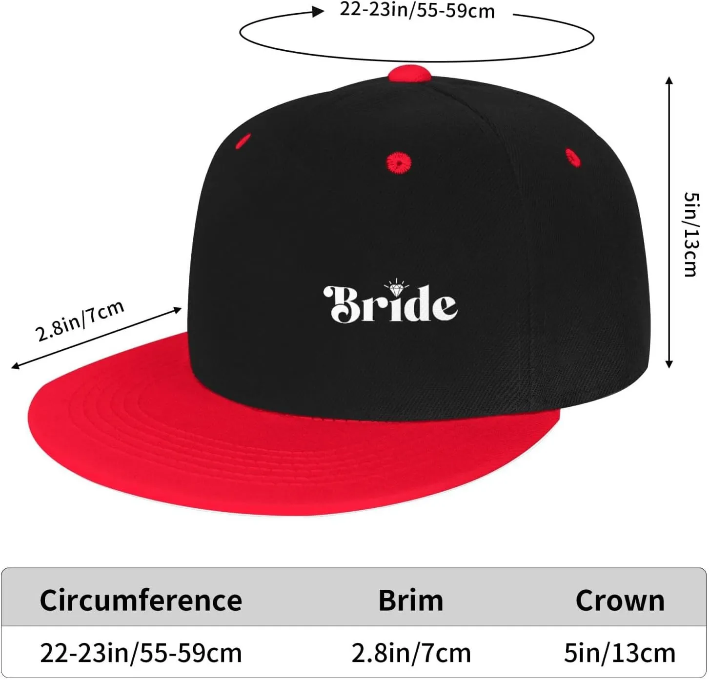 Bride Hat Funny Snapback Flat Brim Bill Hip Hop Baseball Cap Women Men Gift