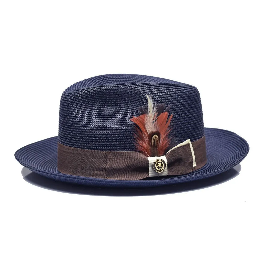 Bruno Capelo Theo Pinch Front Straw Fedora