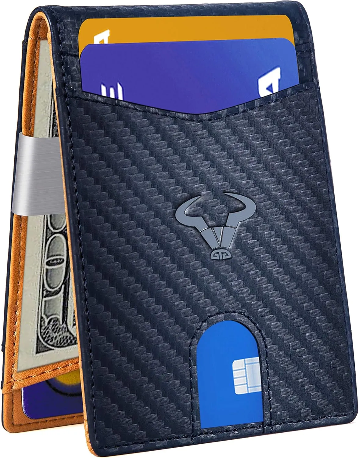 BULLIANT Slim Wallet Men, Leather Wallet Front Pocket Card Holders for Gift Men 3"X4.3"
