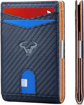 BULLIANT Slim Wallet Men, Leather Wallet Front Pocket Card Holders for Gift Men 3"X4.3"