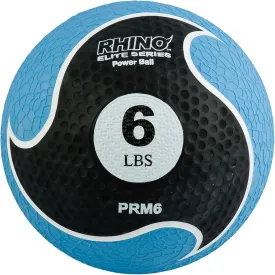 Champion Sports Rhino Elite Medicine Ball-Durable Rubber Weighted Ball & Textured Grip for Core Strength-Cardio & Cross-Training Workouts-Home or Gym Fitness-Blue (6lbs)