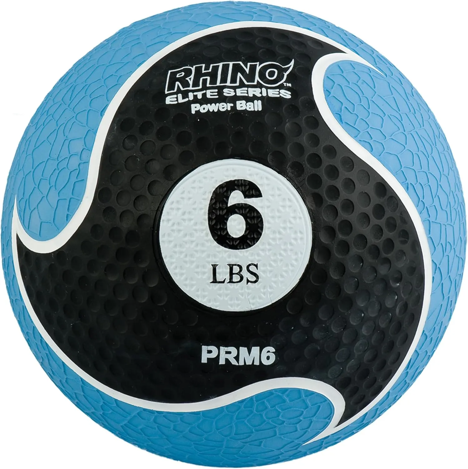 Champion Sports Rhino Elite Medicine Ball-Durable Rubber Weighted Ball & Textured Grip for Core Strength-Cardio & Cross-Training Workouts-Home or Gym Fitness-Blue (6lbs)