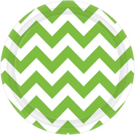 Chevron Round Paper Plates 17cm 8pk
