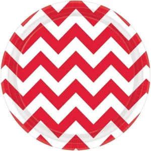 Chevron Round Paper Plates 17cm 8pk