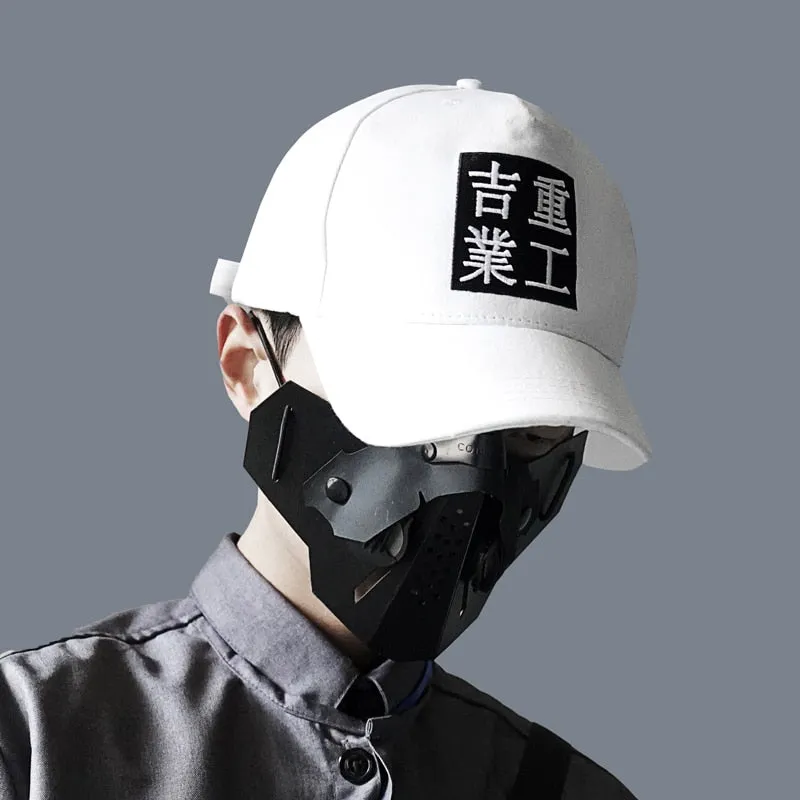 Chinese Block Baseball Cap (White/Black)