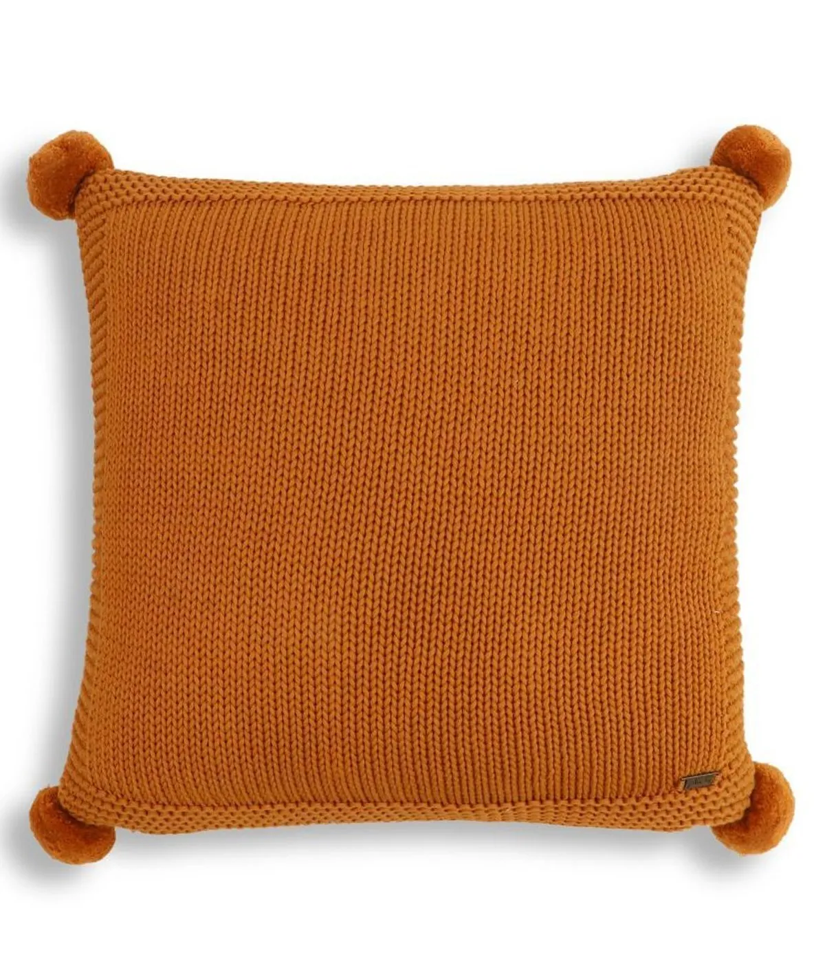 Chunky Knit Cotton Knitted Decorative Mustard Color 16 x 16 Inches Cushion Cover