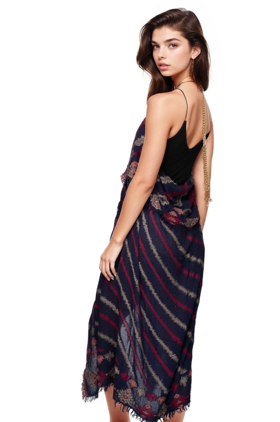 Coastal Summer Dress in Menagerie Stripe Jacquard