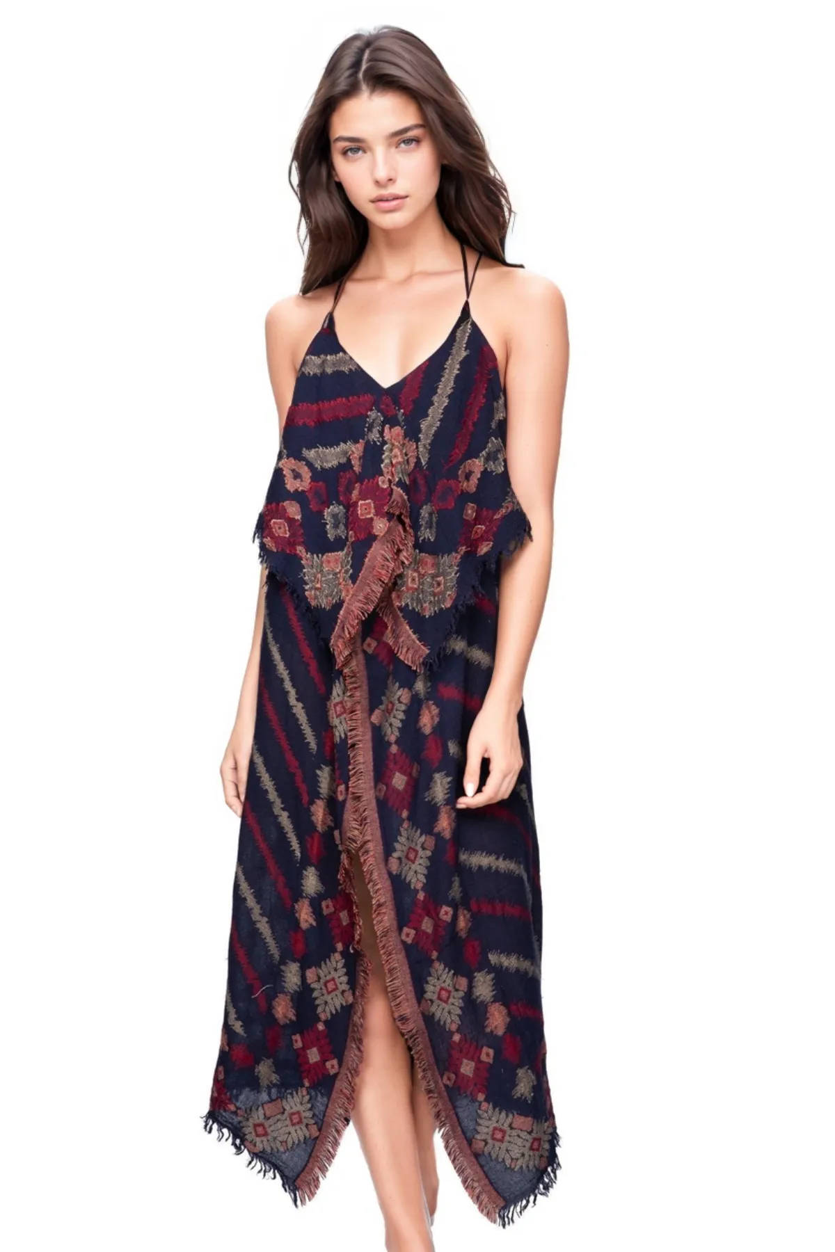 Coastal Summer Dress in Menagerie Stripe Jacquard
