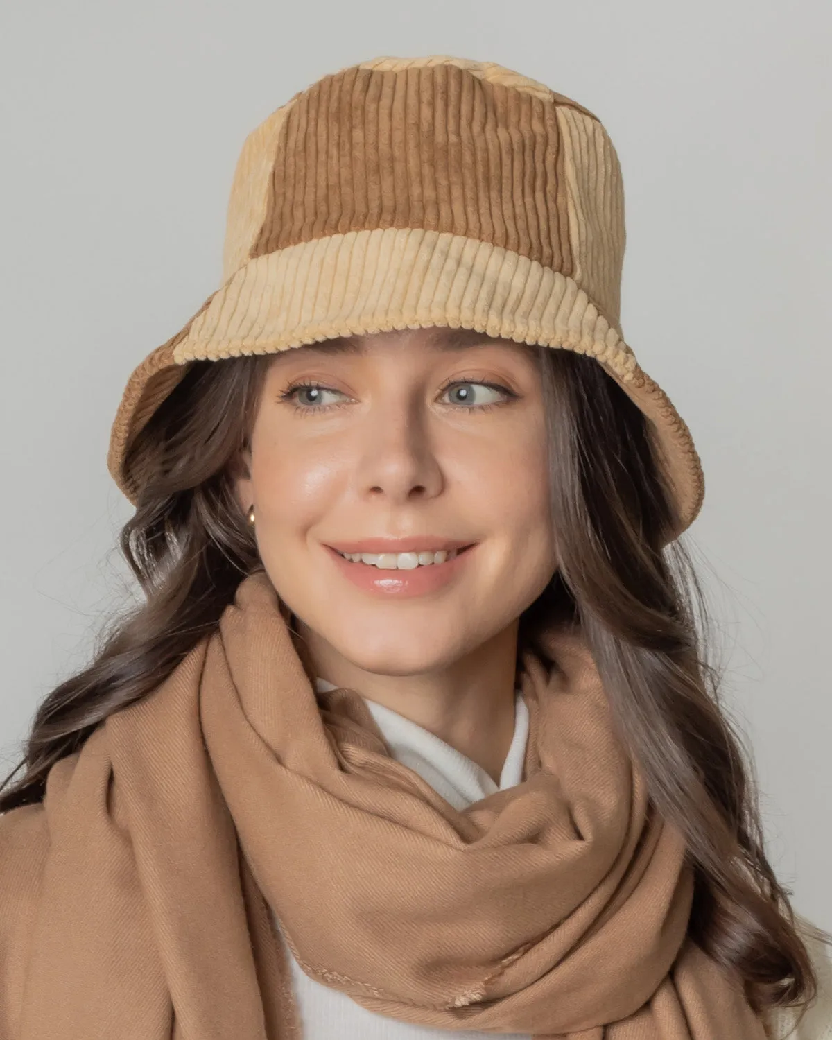 Colorblock Corduroy Bucket Hat