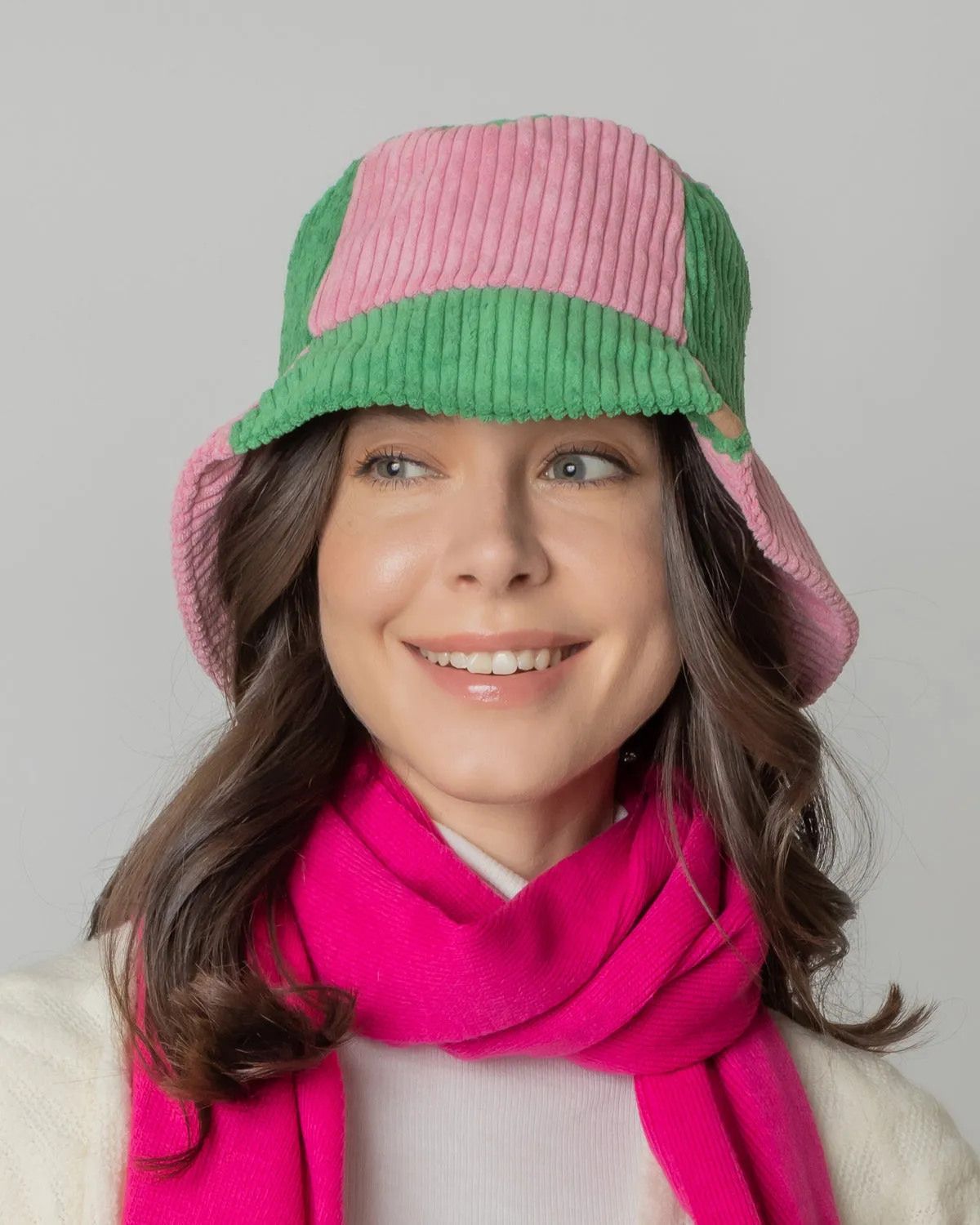 Colorblock Corduroy Bucket Hat