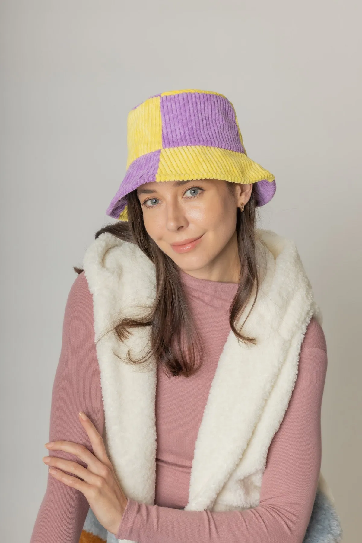 Colorblock Corduroy Bucket Hat