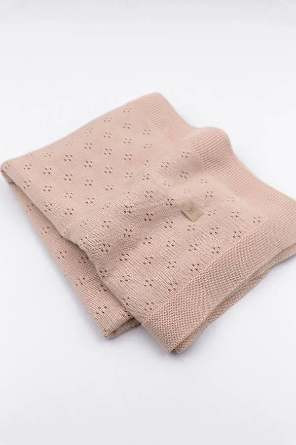 Coperta traforata Knitted - Rosa 04
