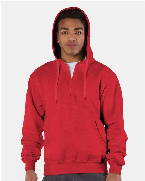 Custom Embroidered - Champion - Cotton Max Hooded Quarter-Zip Sweatshirt - S185