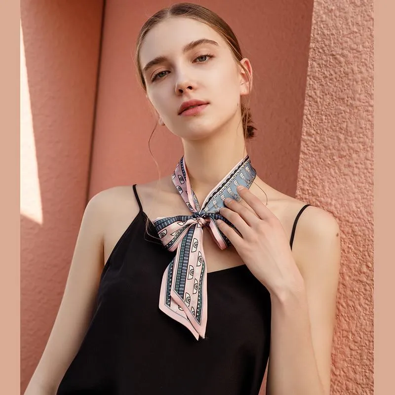 Cute Skinny Double Layer Silk Scarf Silk Ribbon