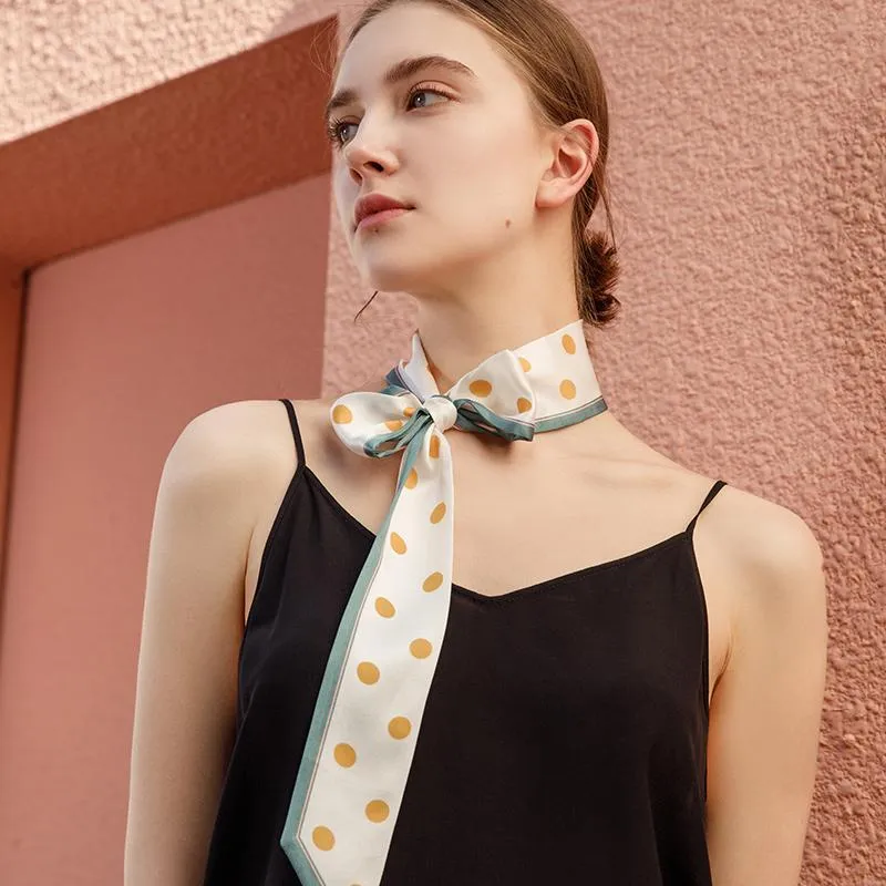 Cute Skinny Double Layer Silk Scarf Silk Ribbon