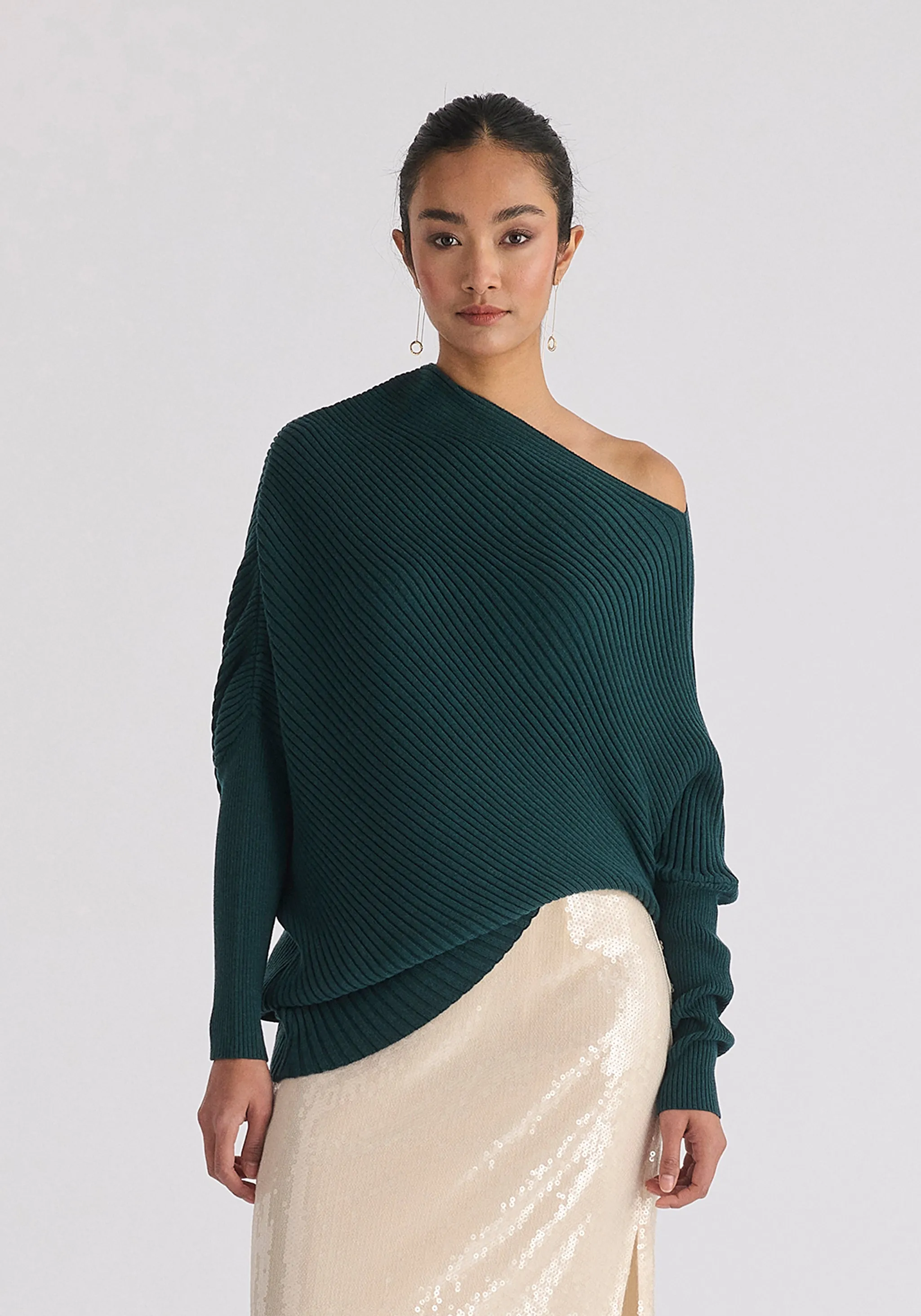 Draped Knitted Jumper
