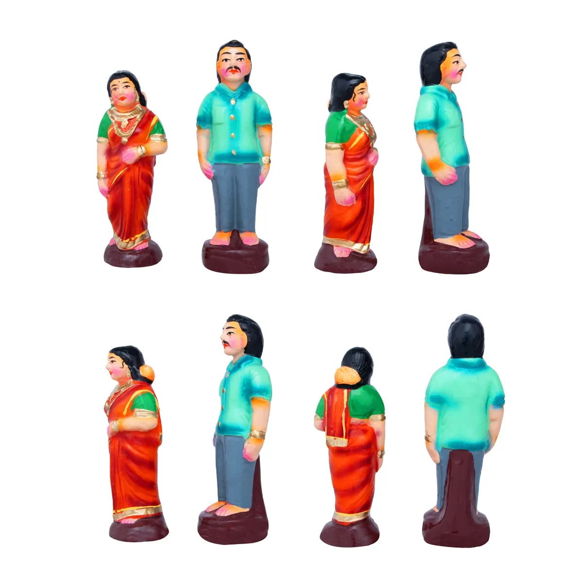 Ear Piercing Clay Golu Bommai Set - 7.2 x 3 Inches | Giri Golu Doll/ Navaratri Golu Bomma/Gombe/Bommai