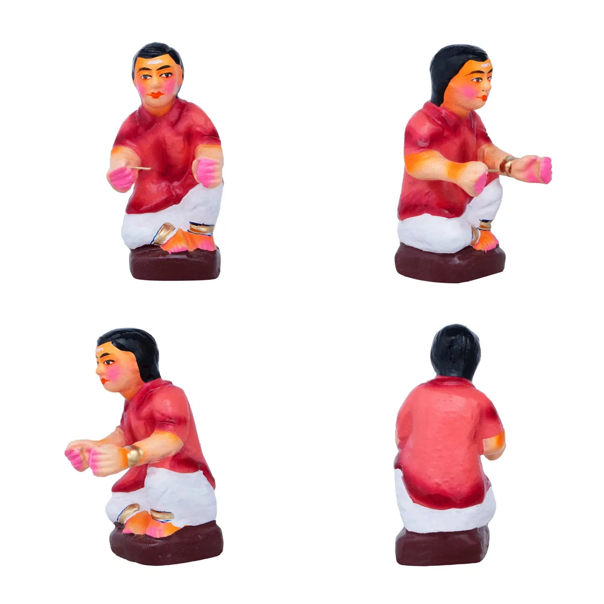 Ear Piercing Clay Golu Bommai Set - 7.2 x 3 Inches | Giri Golu Doll/ Navaratri Golu Bomma/Gombe/Bommai