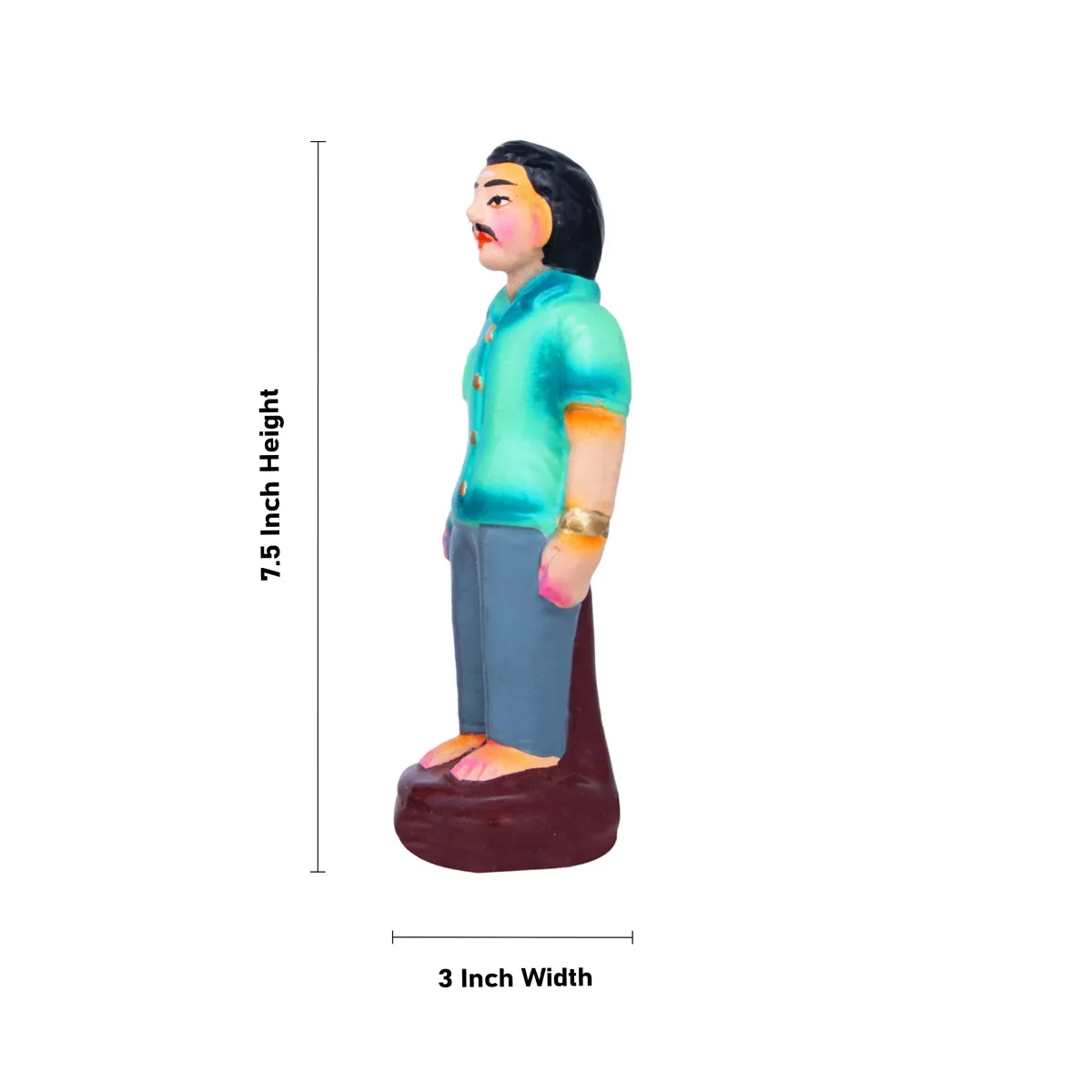 Ear Piercing Clay Golu Bommai Set - 7.2 x 3 Inches | Giri Golu Doll/ Navaratri Golu Bomma/Gombe/Bommai