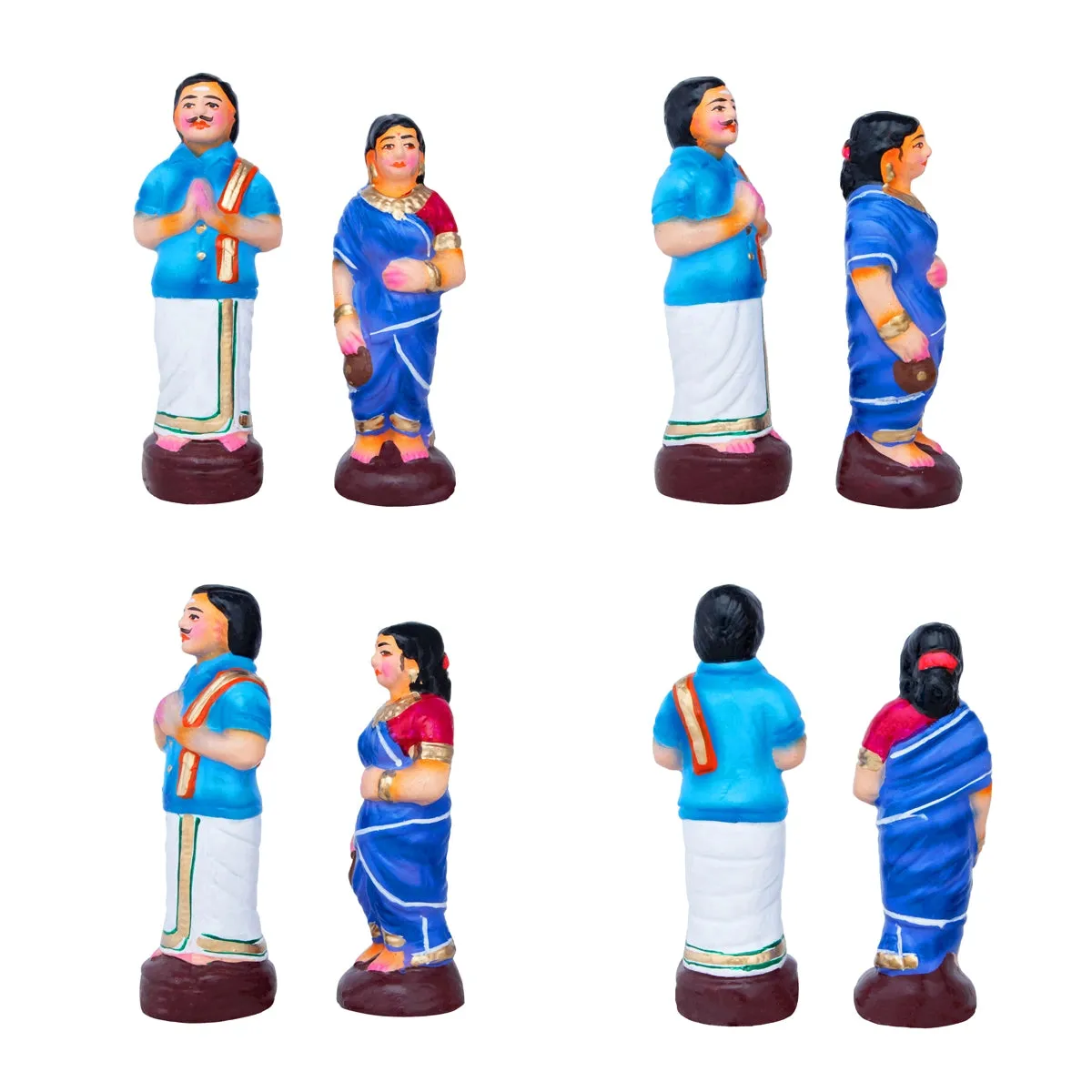 Ear Piercing Clay Golu Bommai Set - 7.2 x 3 Inches | Giri Golu Doll/ Navaratri Golu Bomma/Gombe/Bommai