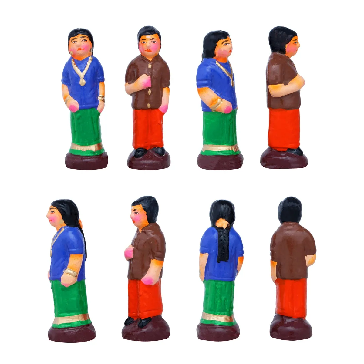 Ear Piercing Clay Golu Bommai Set - 7.2 x 3 Inches | Giri Golu Doll/ Navaratri Golu Bomma/Gombe/Bommai