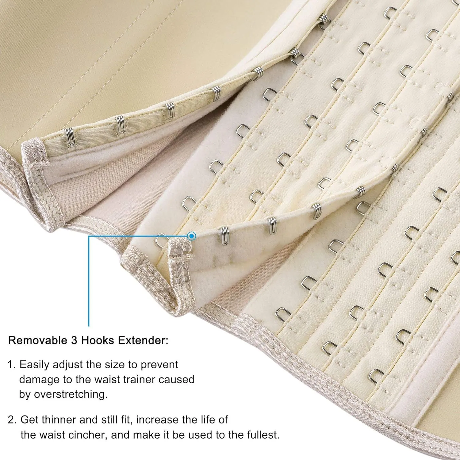 ECOWALSON Waist Trainer for Women Corset Cincher Body Shaper Girdle Trimmer with Steel Bones Extender