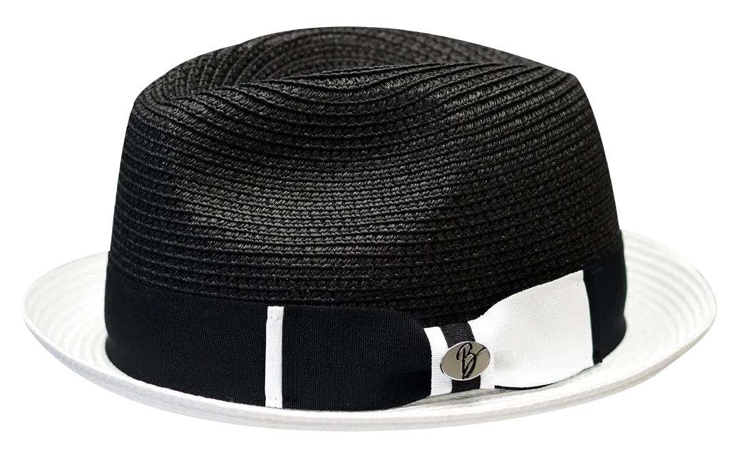 Enzo Narrow Brim 2-Tone Hat by Bruno Capelo