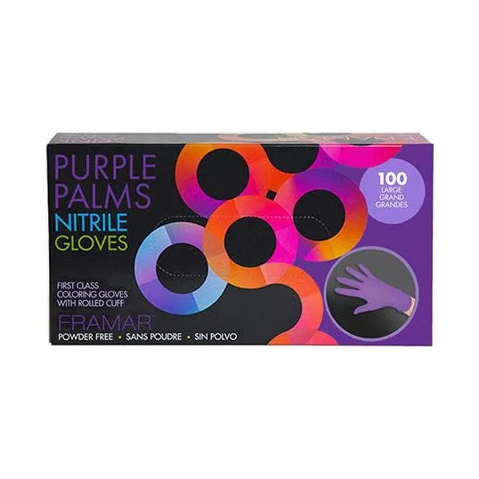 Framar Purple Palms Nitrile Gloves