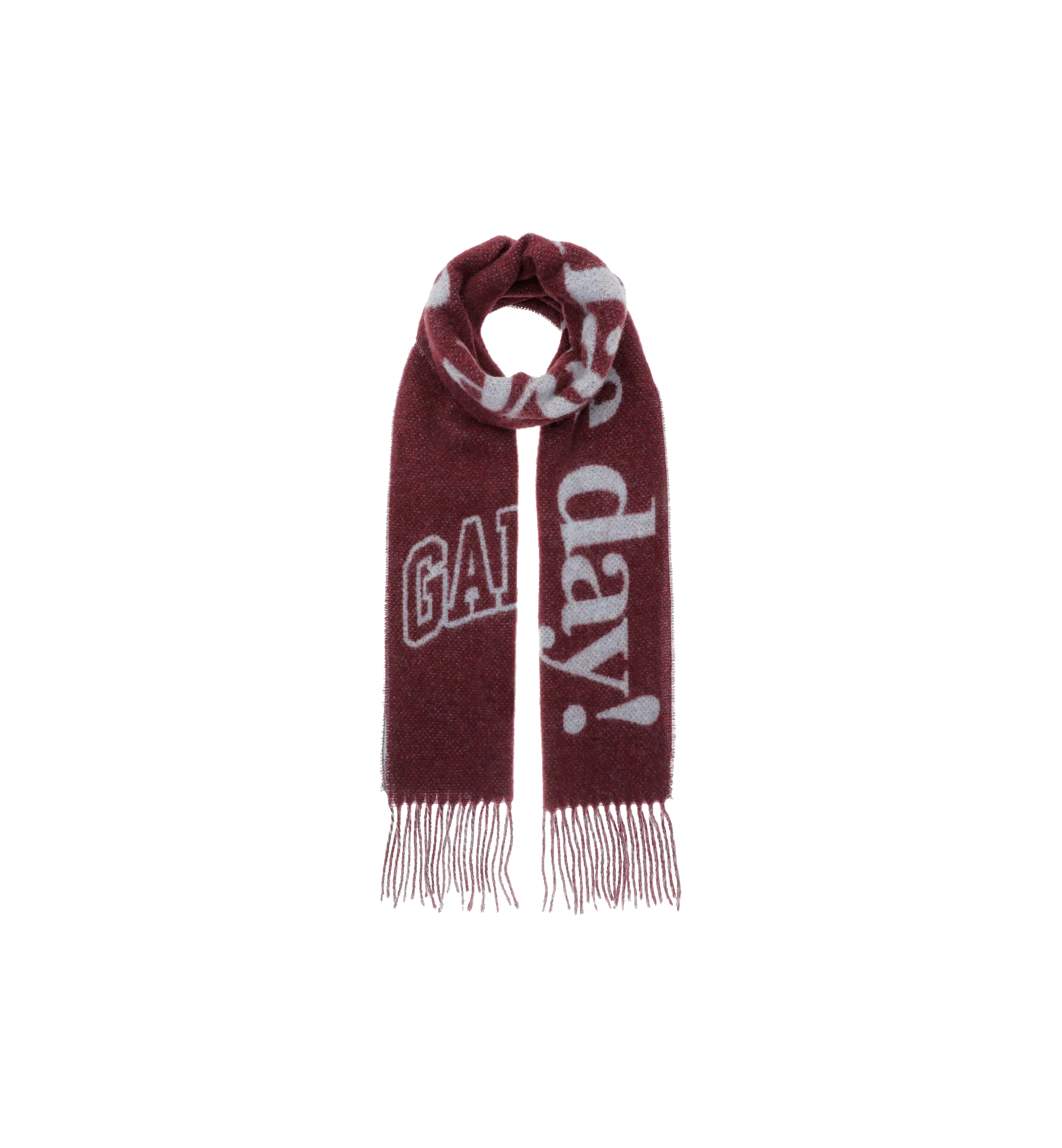 GANNI Red Please Recycle Scarf