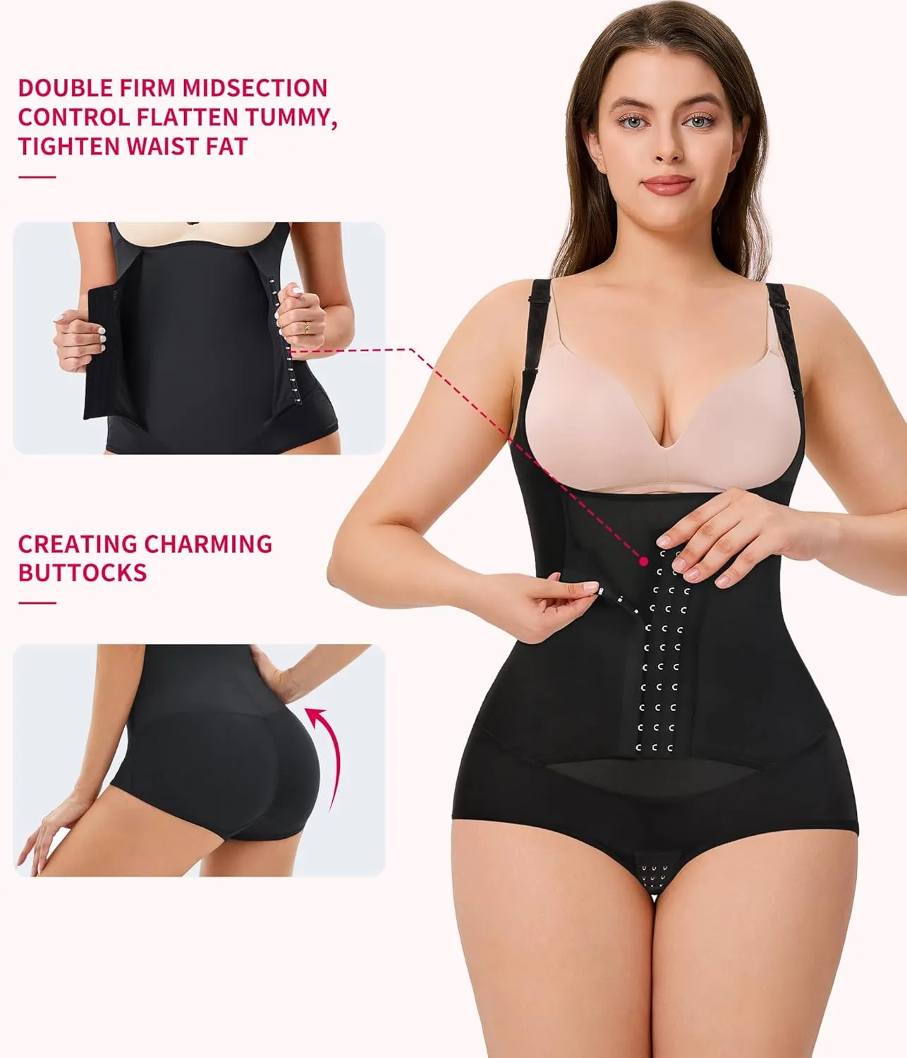 Gotoly Women Waist Trainer Bodysuit Tummy Control Corset Full Body Shaper Cincher Tank Top with Adjustable Straps