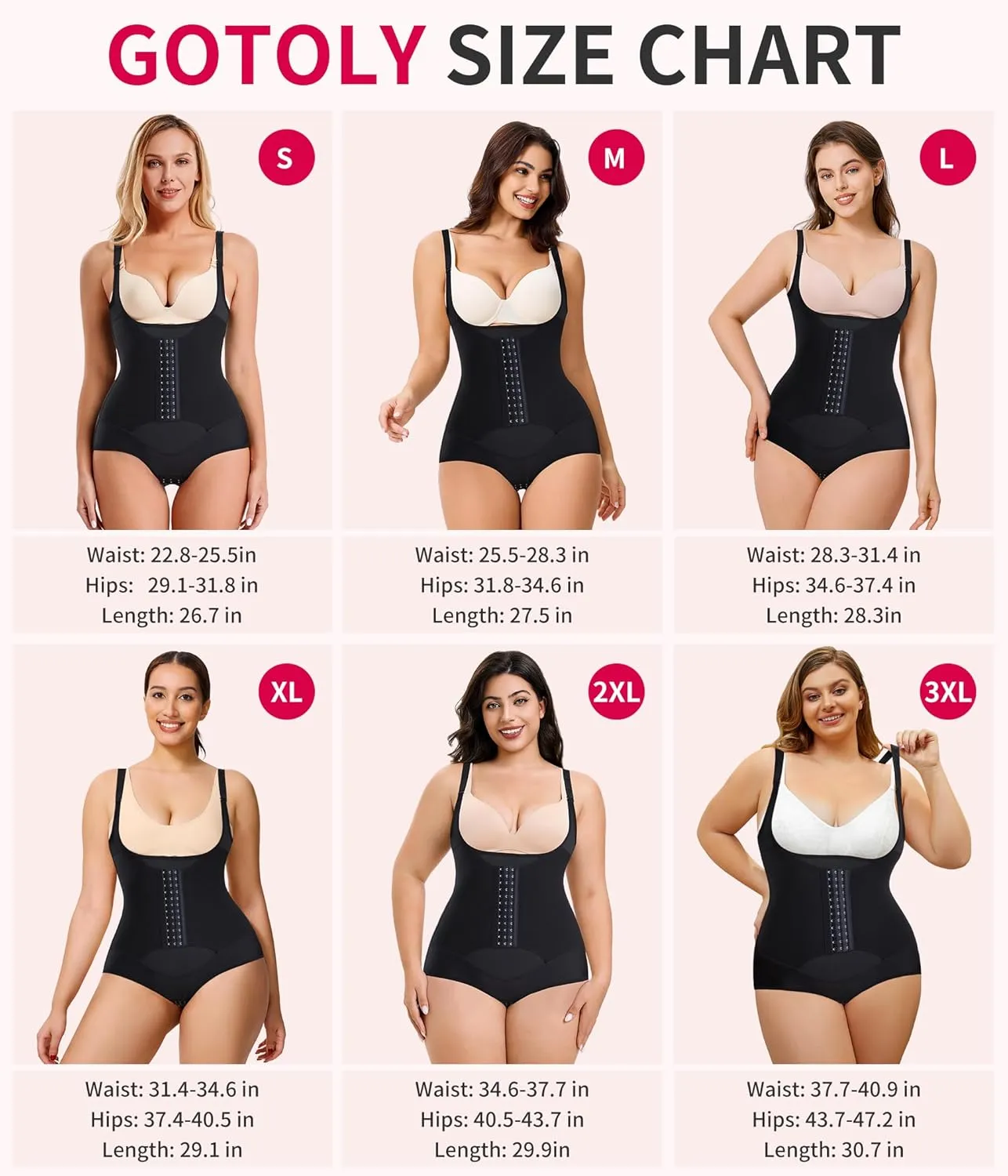 Gotoly Women Waist Trainer Bodysuit Tummy Control Corset Full Body Shaper Cincher Tank Top with Adjustable Straps