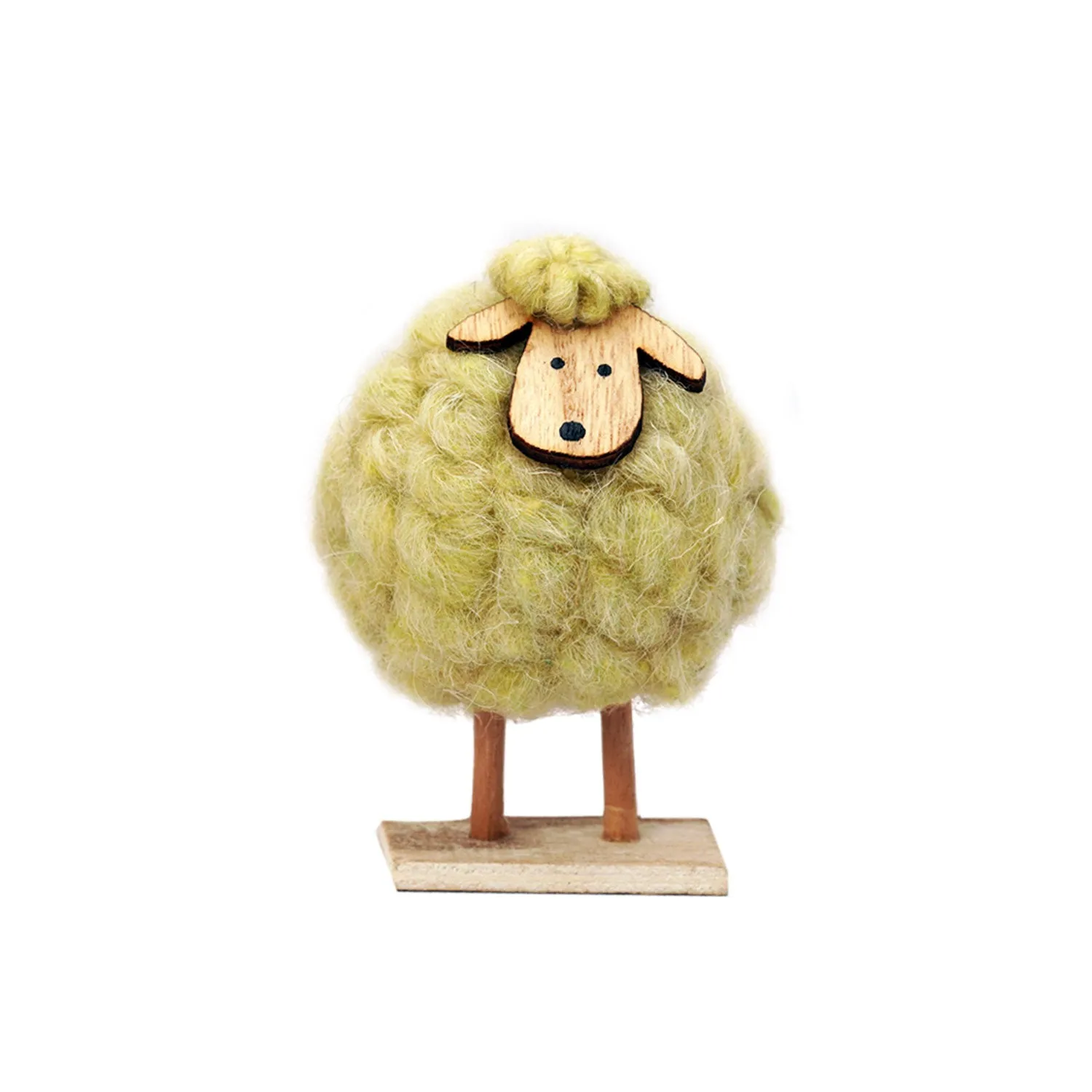 Handmade Woolen Sheep With Wooden Stand