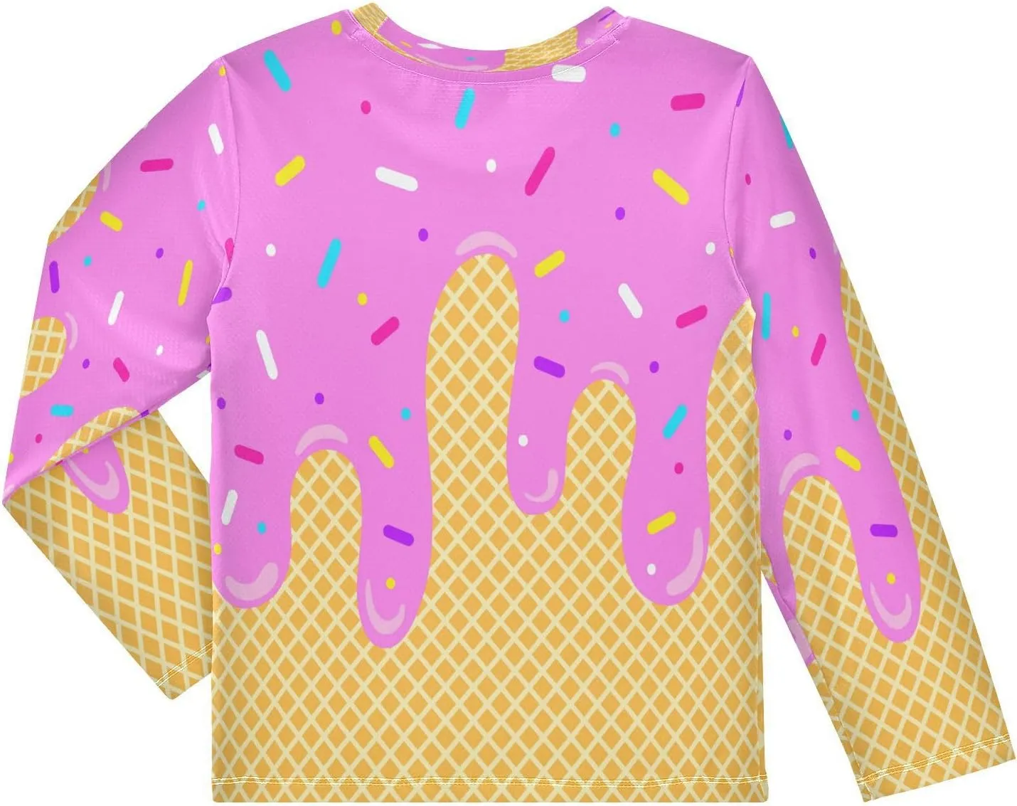 Ice Cream Boys Rash Guard Long Sleeve UPF 50  Sun Protection Boys Swim Shirt Quick Dry Shirt for 3-12 Years